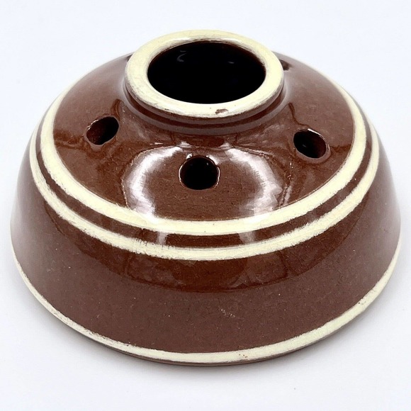 Vintage Ink Well Earthenware Ceramic Colonial Williamsburg Antique Flower Frog - Picture 5 of 8